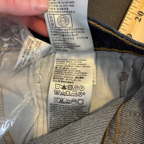 Men's Levi's 514 Slim Straight Fit Dark Wash Denim Jeans, W36 L30 - Picture 4 of 5